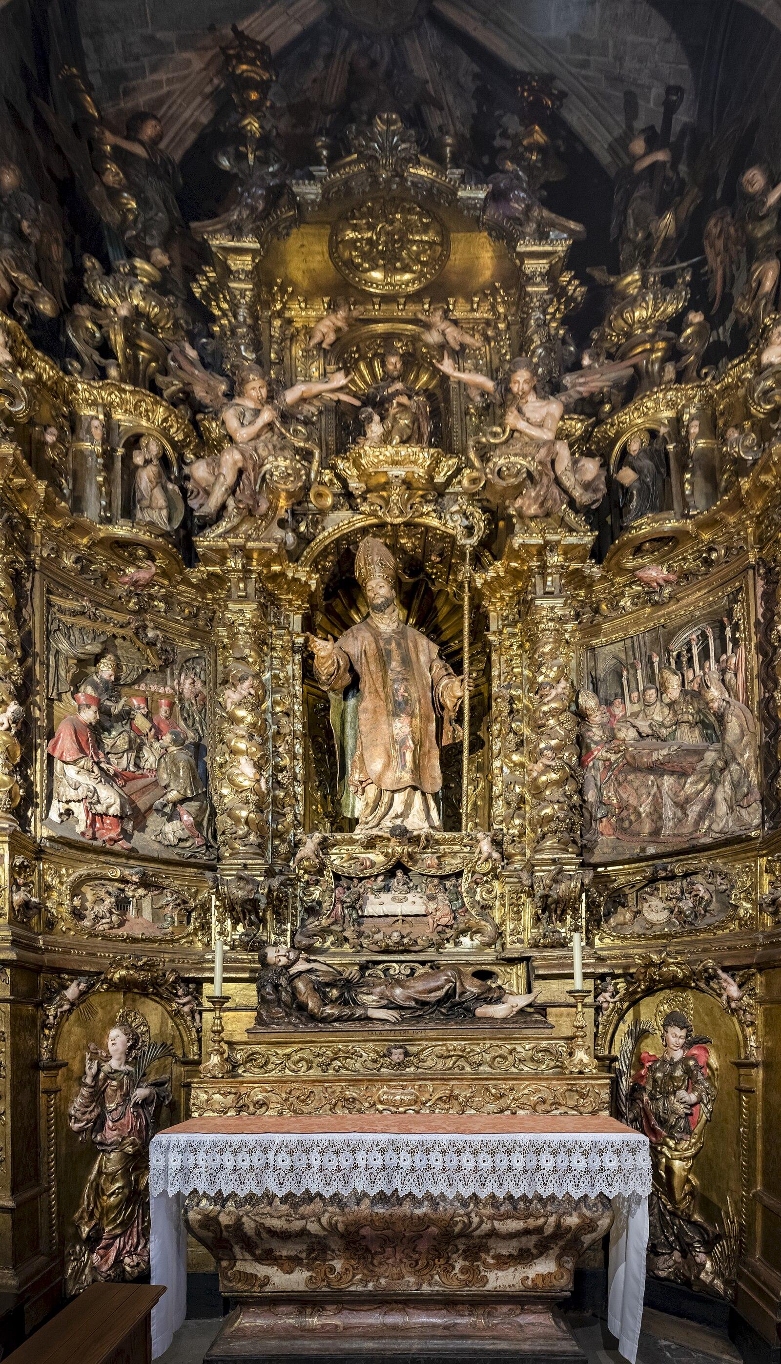 Barcelona Cathedral Interior Chapel of saint Pacian and saint Francis Xavier by Joan Roig, and Joan Moxí