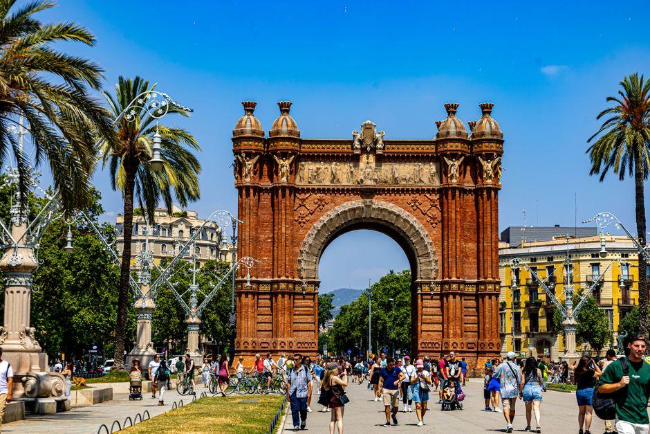 Arc De Triomf in Barcelona during Summer Day