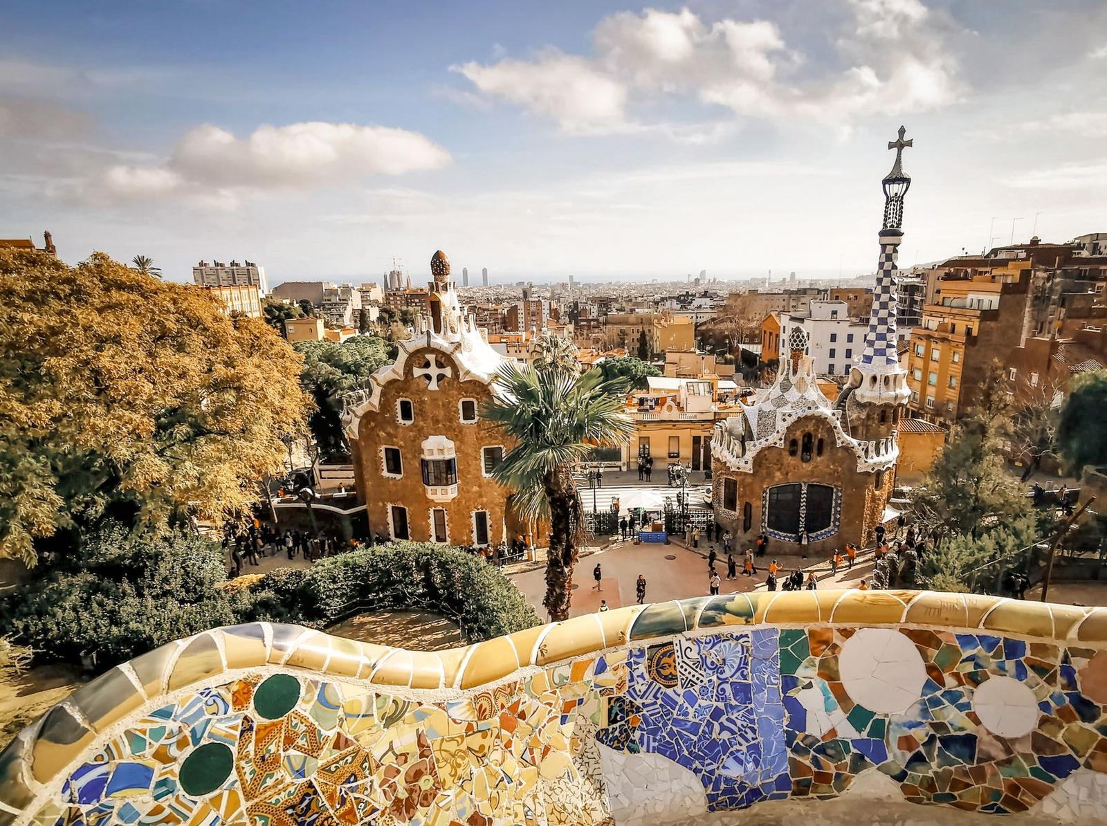 Scenic View of Park Guell in Barcelona