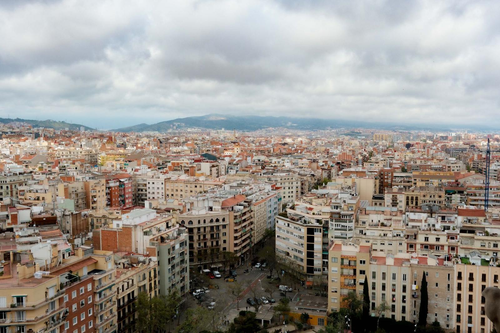 Aerial View of Barcelona Cityscape in Daylight
